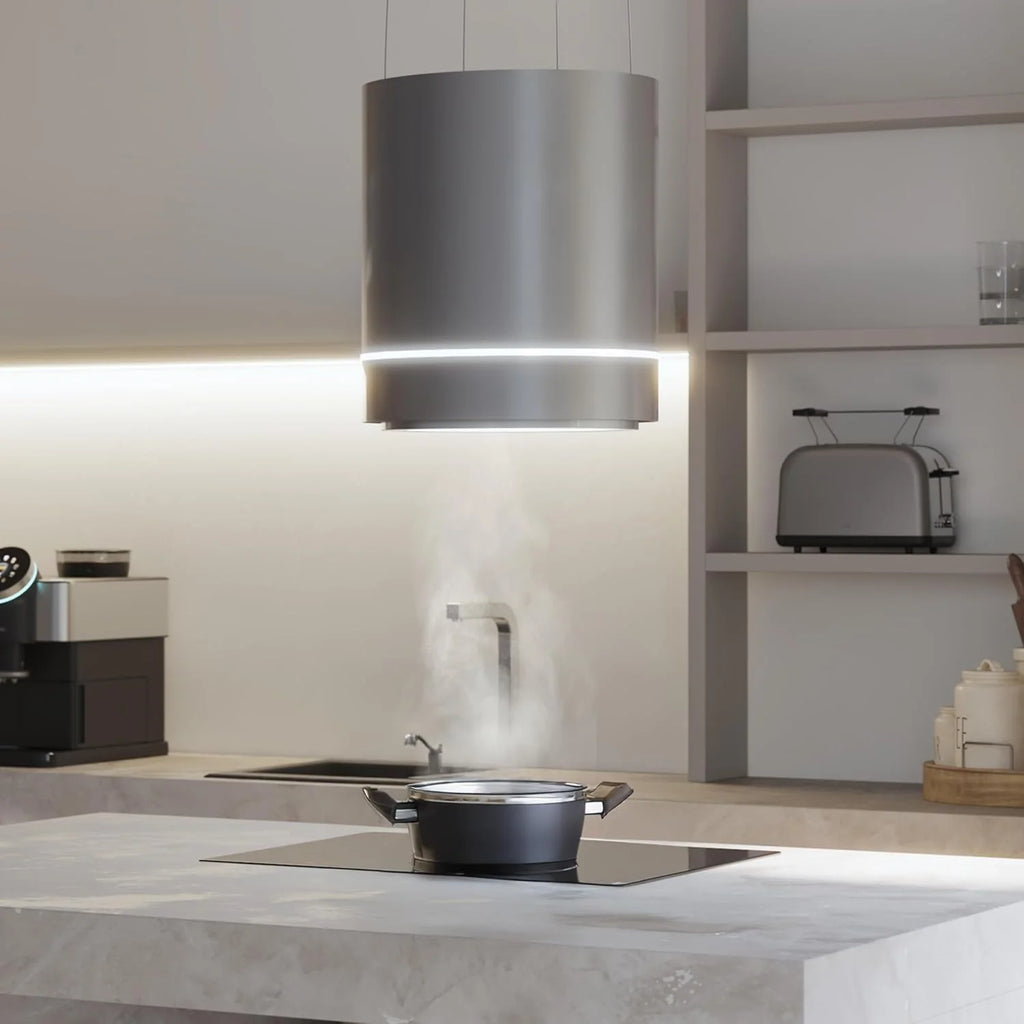 Cecotec Okap kuchenny 44 cm - Okap kuchenny Bolero Flux CRE 448000 Inox A++ okap 44 cm stal nierdzewna, przepływ powietrza 800 m3/h, 210 W, A++, Touch, LED, węgiel Ø176, aluminium 5 warstw