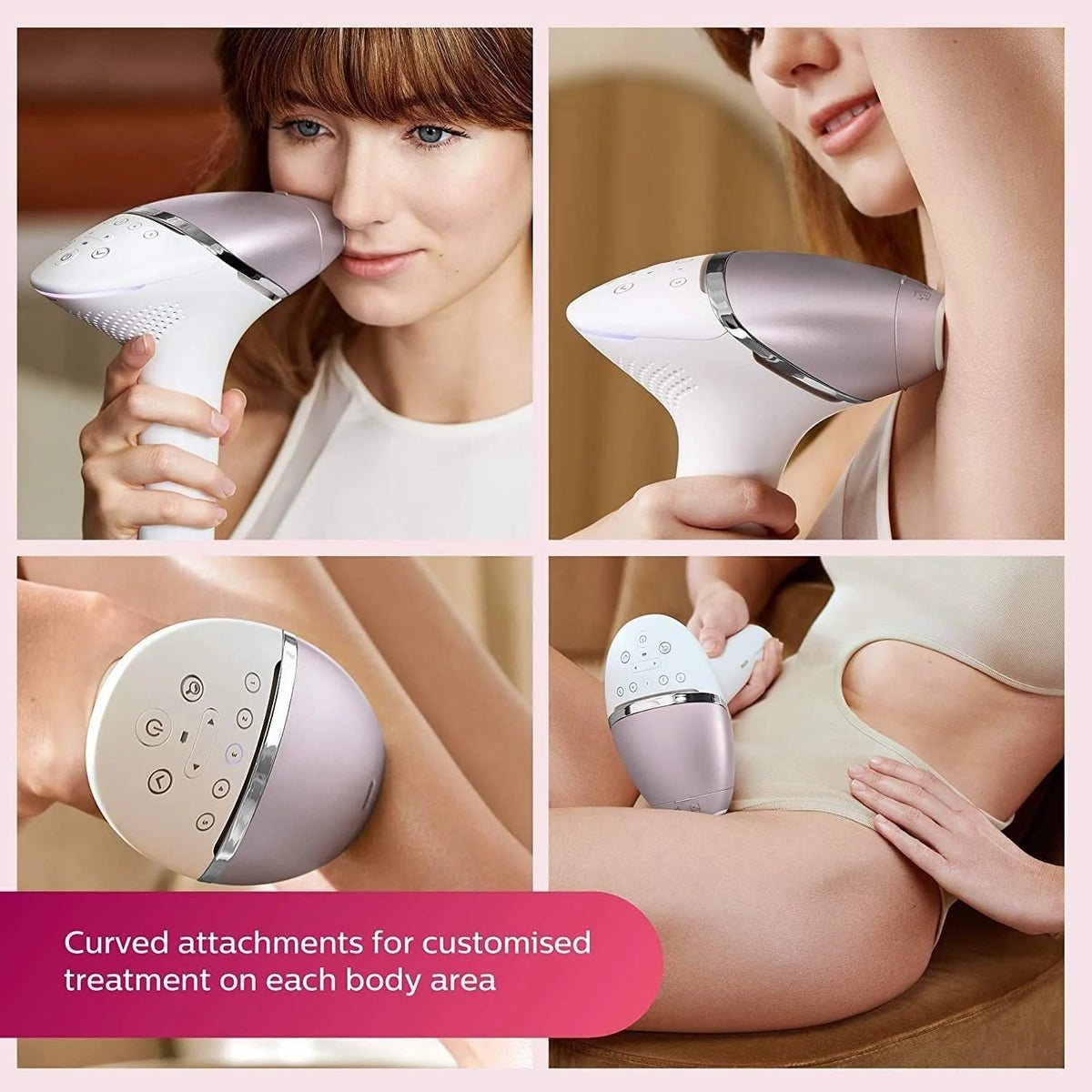 Philips Lumea Prestige IPL bezprzewodowe urządzenie do usuwania włosów z 3 nasadkami do ciała, twarzy i obszarów precyzyjnych (bikini i pachy) – BRI954/00