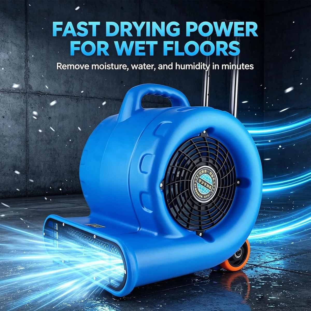 Floor Dryer Przemysłowy Wentylator Osuszacz Powietrza Do Dywanów Mokrych Podłóg Wilgotnych Pomieszczeń Garaż Piwnica Hotel Warsztat I Przestrzeń Komercyjna(3200W)