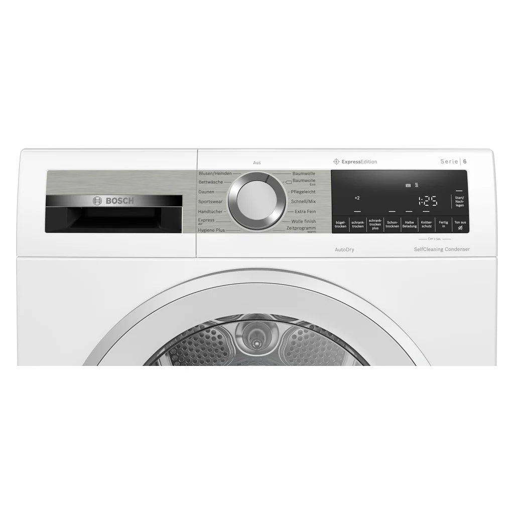 Suszarka z pompą ciepła Bosch serii 6 z 2026 r. WQG235DH0, 8 kg, biała, A+++
