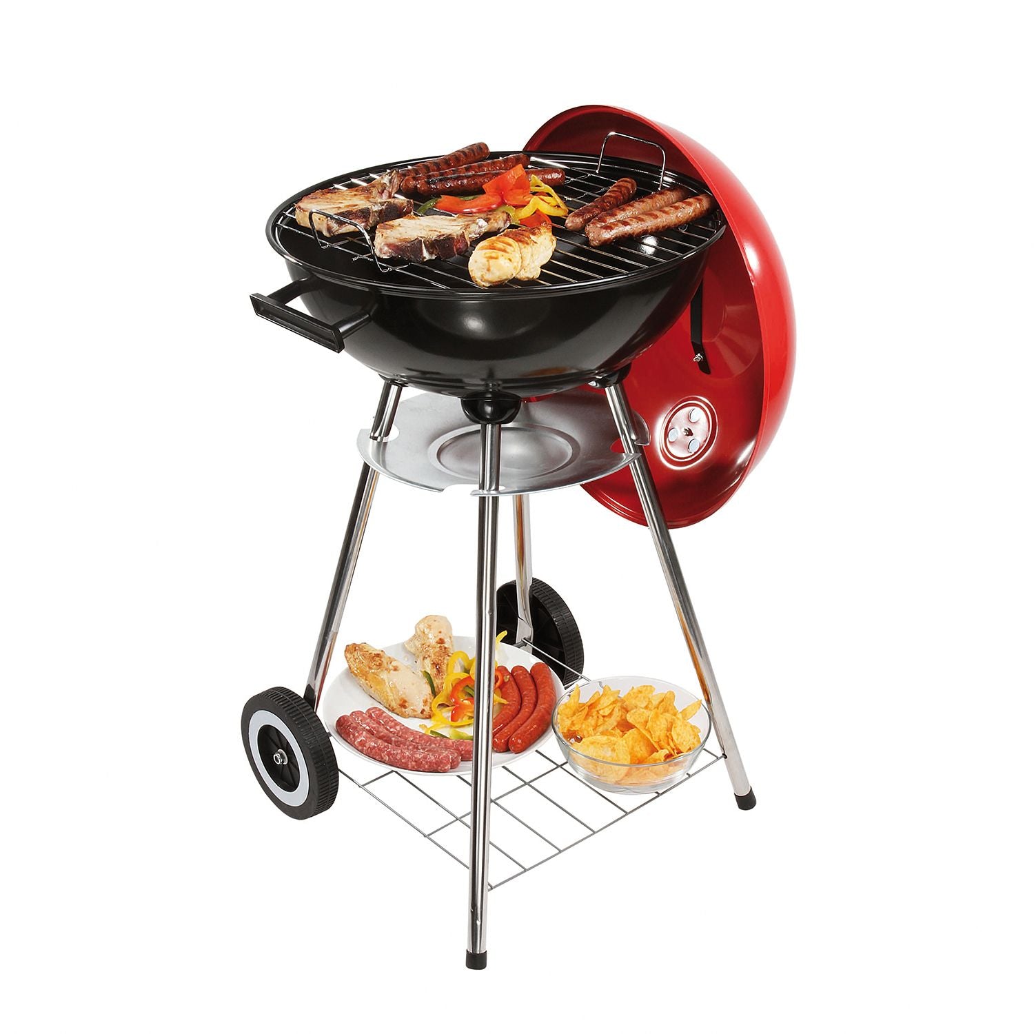 Grill węglowy Livoo 41 cm, czerwono-czarny - Doc172r(Por omisión)