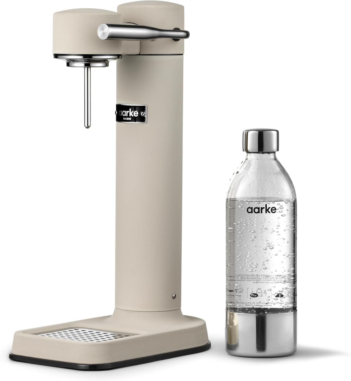 Aarke Carbonator 3, Saturator do Wody z Butelką, Wykończenie Stalowe(Sand)