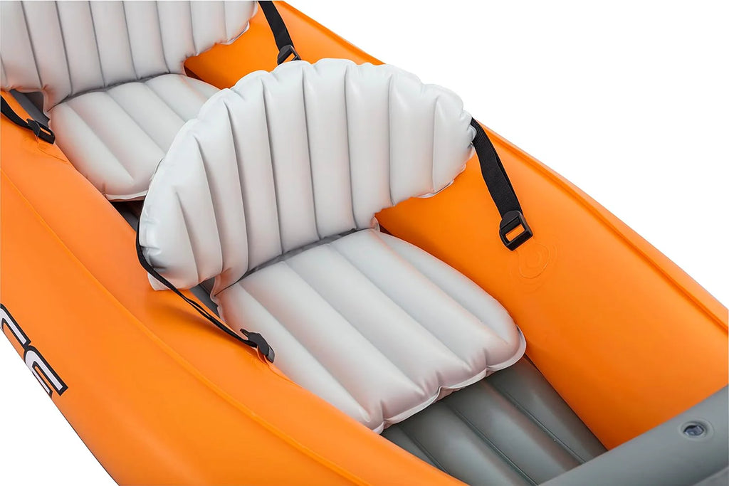 Hydro-force Lite Rapid Kajak, 3-osobowy, nadmuchiwany kajak, do siedzenia, z oparciem, 2 wiosłami i pompką ręczną, pomarańczowy, jeden rozmiar