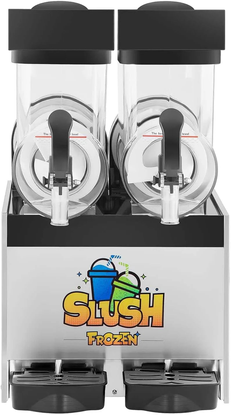Royal Catering Maszyna do lodów Slushie Maker RCSL 2/15 (2 x 12 l, 770 W, -3 do 2 °C, nie zawiera BPA, 8-12 godzin cyklu pracy, stopień twardości: 4 stopnie)