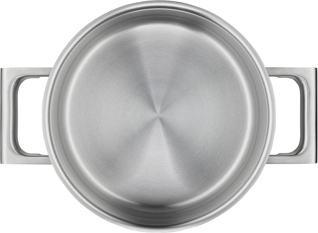 WMF Ultimate Cool 5-częściowy zestaw garnków indukcyjnych z pokrywką ze stali nierdzewnej, matowa stal nierdzewna Cromargan, zestaw garnków indukcyjnych niepowlekanych, skala wewnętrzna, nadaje się do