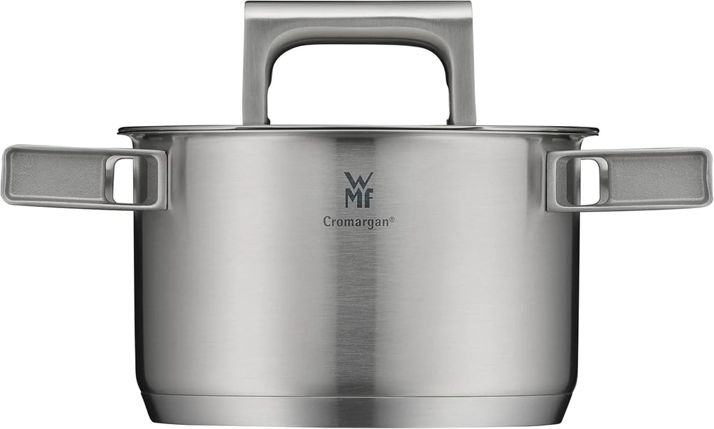 WMF Ultimate Cool 5-częściowy zestaw garnków indukcyjnych z pokrywką ze stali nierdzewnej, matowa stal nierdzewna Cromargan, zestaw garnków indukcyjnych niepowlekanych, skala wewnętrzna, nadaje się do