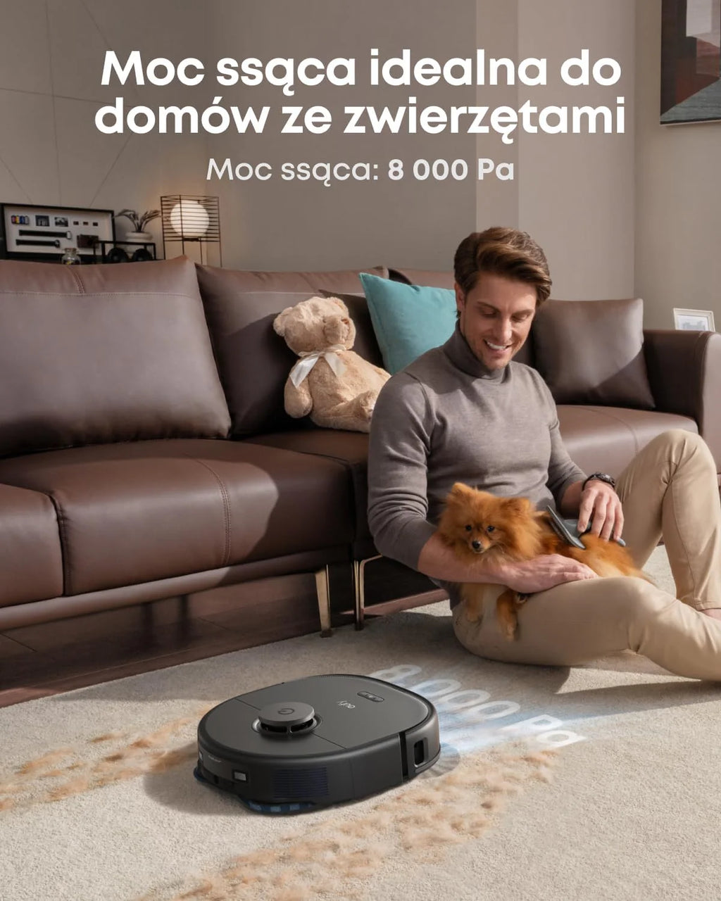 Robot odkurzający eufy X10 Pro Omni z systemem MopMaster 2.0 (8000 Pa), technologią inteligentnej nawigacji iPath, automatycznie opróżniającym się zbiornikiem na kurz o pojemności 2,5 l (Czarny)