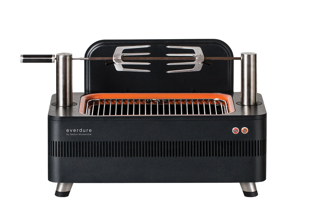 Grill węglowy 2026 z zapłonem elektrycznym – 1400 W Fast Flame Ignition™ – zawiera rożen (15 kg) i stojak