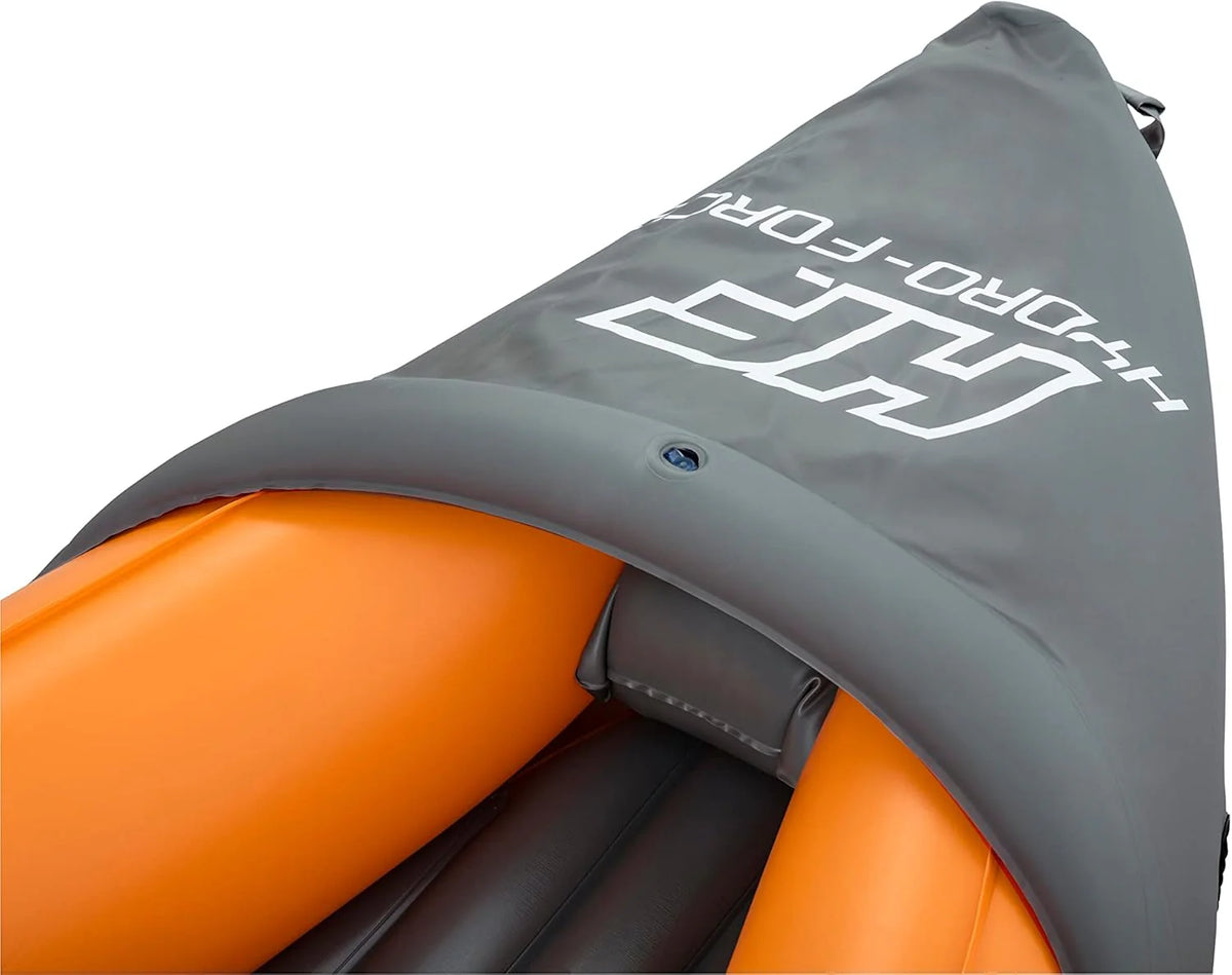 Hydro-force Lite Rapid Kajak, 3-osobowy, nadmuchiwany kajak, do siedzenia, z oparciem, 2 wiosłami i pompką ręczną, pomarańczowy, jeden rozmiar