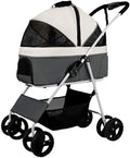 Wózek dla zwierząt Premium Pet Stroller Dog Strollers składany 4-kołowy wózek dla kota Carrier oddychający (szary B)