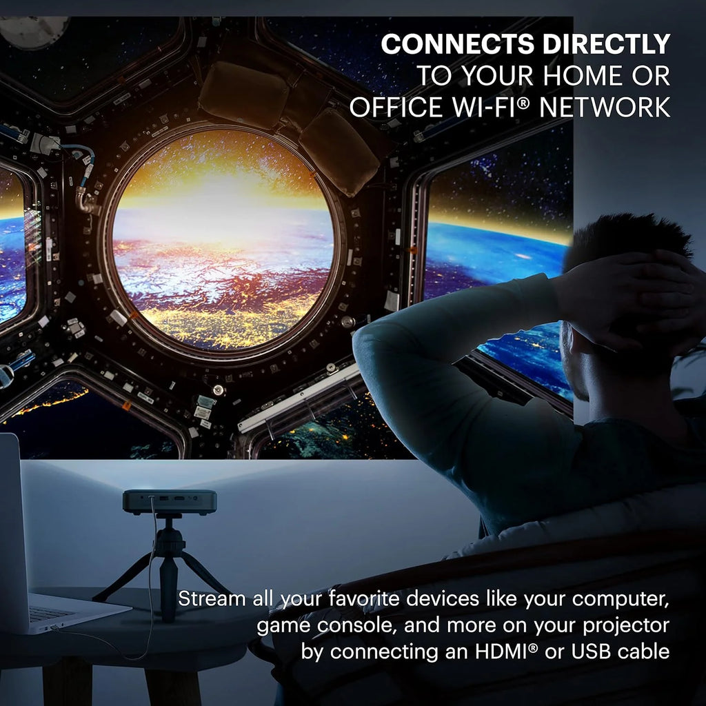 KODAK Luma 150 Przenośny projektor bezprzewodowy - Wideo i dźwięk 4K - 150 lumenów - Ekran 380 cm - HDMI, USB, Micro SD