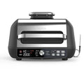 Ninja Foodi MAX PRO Grill, płaska płyta i frytkownica beztluszczowa z cyfrową sondą kuchenną i termometrem, 3,8 l, 7 funkcji gotowania w 1, części można myć w zmywarce, srebrno/czarny, AG651EU(Czarno/Srebrna/3.8 l/7 Funkcji Gotowania)