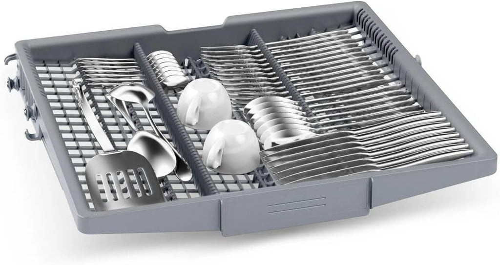 Bosch SMI4HVS14E seria 4 inteligentna, częściowo zintegrowana zmywarka, 60 cm, kosze VarioFlex, potrójny stelaż, Smart Start, Silence Program, AquaStop, EcoSilence Drive, stal szczotkowana