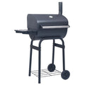 Czarny grill węglowy z wędzarnią i dolną półką vidaxl(Por omisión)