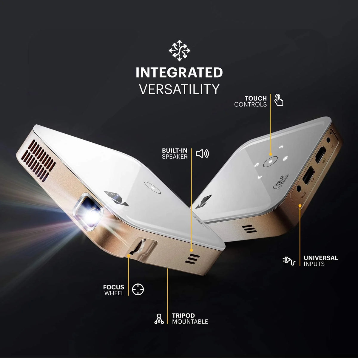 KODAK Luma 150 Przenośny projektor bezprzewodowy - Wideo i dźwięk 4K - 150 lumenów - Ekran 380 cm - HDMI, USB, Micro SD