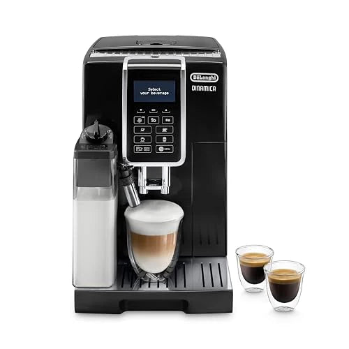 De’Longhi Dinamica ECAM 350.55.B Automatyczny Ekspres do Kawy, Tworzywo Sztuczne, 1450 W, 1,8 L, Czarny