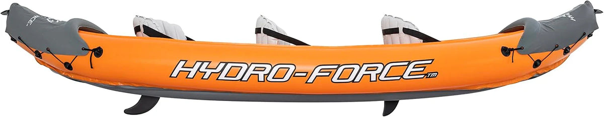 Hydro-force Lite Rapid Kajak, 3-osobowy, nadmuchiwany kajak, do siedzenia, z oparciem, 2 wiosłami i pompką ręczną, pomarańczowy, jeden rozmiar
