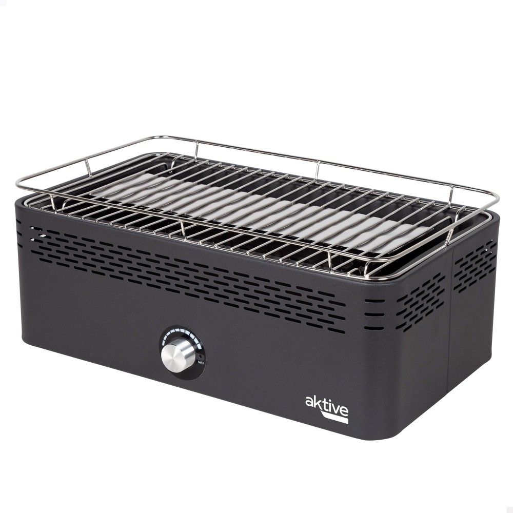 Aktywny przenośny grill węglowy, akumulatorowy, bezdymny, wymiary 45 x 28 x 19 cm, z zabezpieczeniem przed kapaniem(Por omisión)
