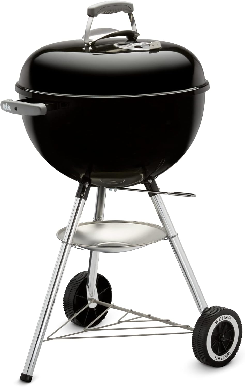 Weber Grill Węglowy Weber Original Kettle Premium, Pokryty Emalią Porcelanową, Powierzchnia Grillowania 57cm, System Czyszczenia One-Touch, Termometr w Pokrywie, Stojak Trójnożny, Kółka, Czarny(Classic/47cm)