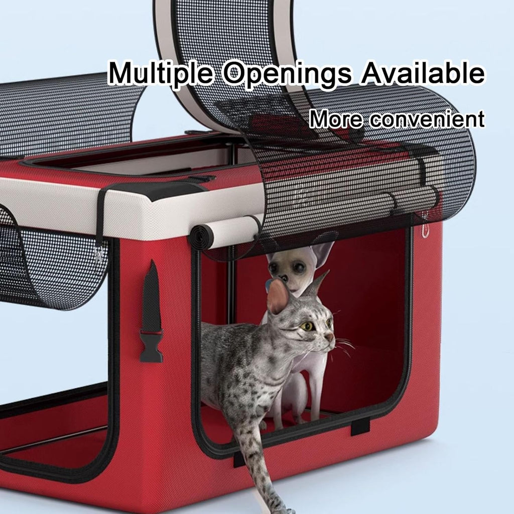 Dog Stroller, Cat Stroller, Pet Stroller, Portable Removable Carrier, with Top Mesh Windows, Breathable, Available in a Variety of Colors(Khaki)