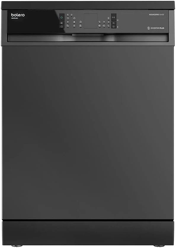 Cecotec Zmywarka Wolnostojący 60 cm Bolero Aguazero 6200 Inox D. Klasa D, 14 sztućców, 6 Programów z Dual Zone Wash, Dry+, Turbo Dry+, Pół obciążenia, Delay Start i Electronic AquaStop