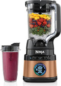 Ninja 2-in-1 Detect Power Blender Pro  Single Serve, 1200 W, dzbanek 2 l (maks.900 ml), 1 kubek 680 ml, smoothie, rozdrabnianie warzyw i miksowanie mrożonych napojów, Czarny- miedziany, TB301EUCP(Czarna i miedziana/2-in-1 Blender miedziana)