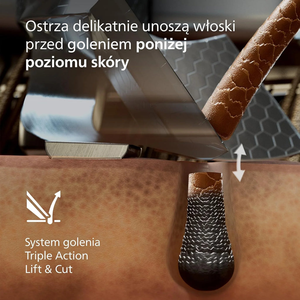 Philips Shaver i9000 Prestige Ultra, golarka elektryczna do golenia na sucho i mokro z technologią Skin IQ Pro, System Triple Lift & Cut, obrotowe 360º ostrza, 5 trybów golenia, Model XP9404/31