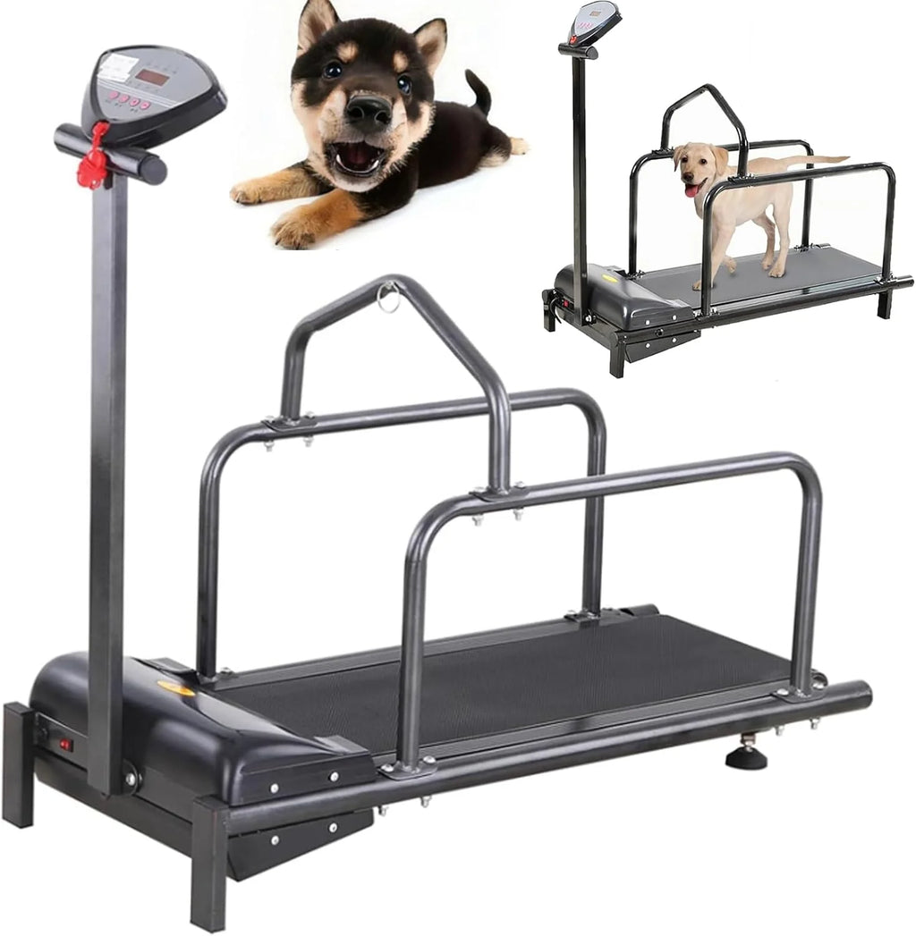 Bieżnia dla psa, wyświetlacz LCD, sprzęt do ćwiczeń zwierząt domowych, regulowana prędkość, maksymalne obciążenie 80 kg, odpowiednia dla małych i średnich psów