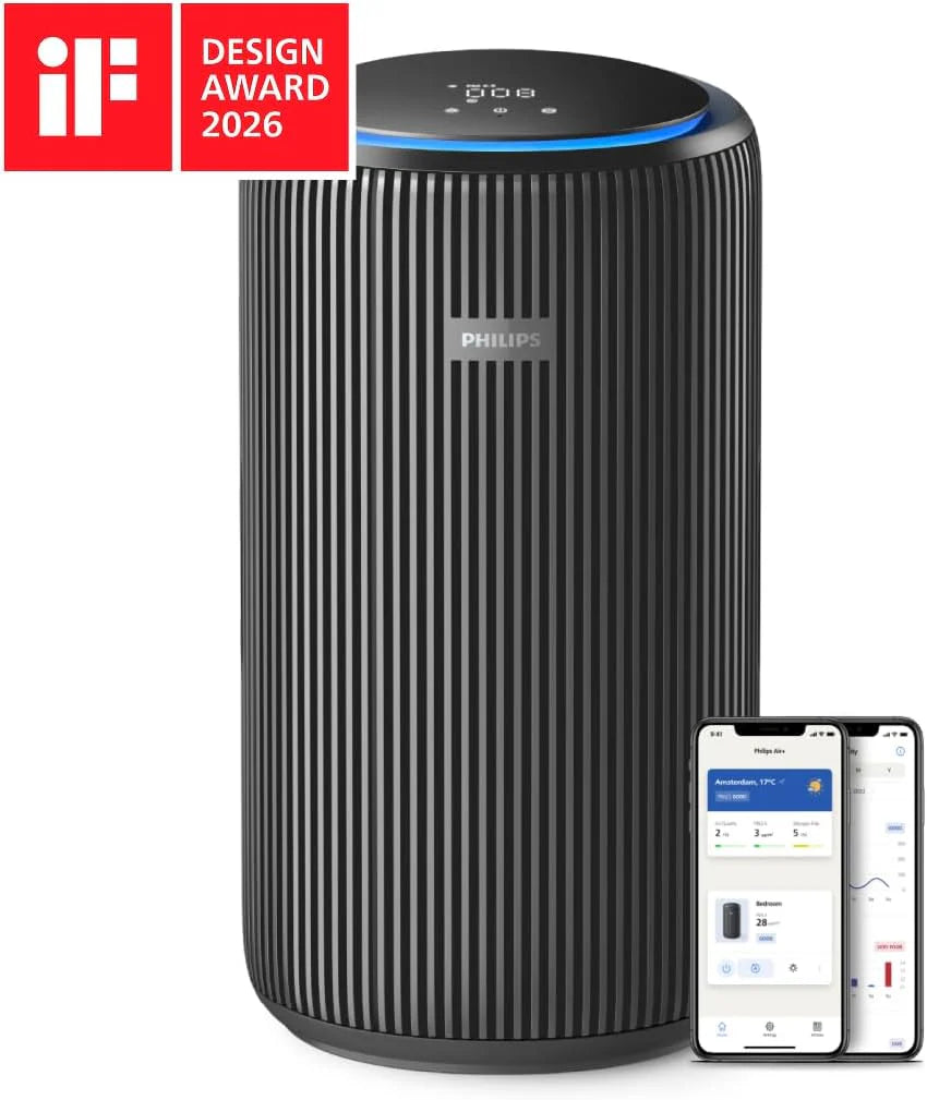 Philips Oczyszczacz powietrza z serii 4200, HEPA NanoProtect + podwójny filtr z aktywnym węglem, CADR 600 m³/h dla 156 m², bardzo cichy, inteligentny i energooszczędny (AC4221/11)