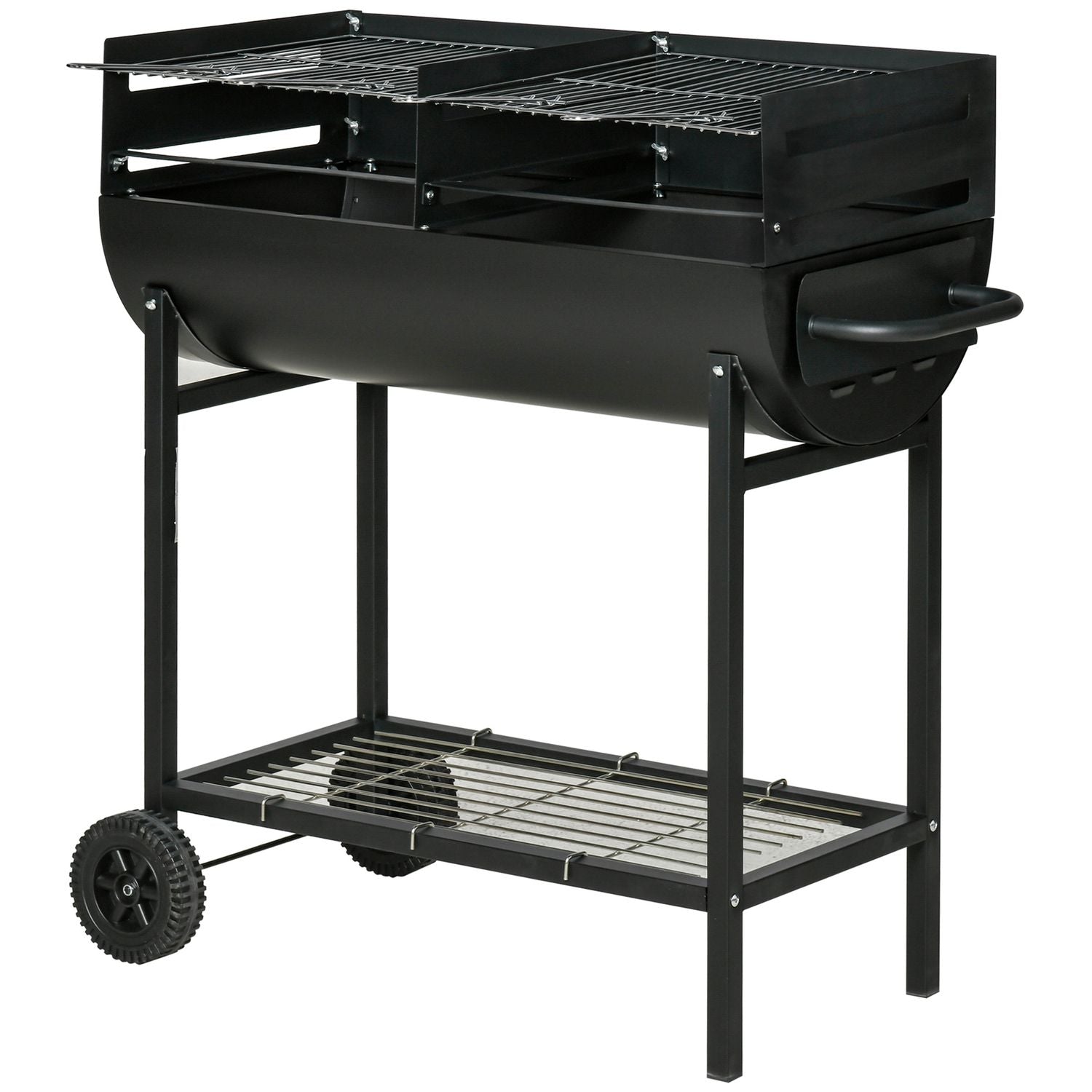 Metalowy grill węglowy 90x45x96 cm - Outsunny. Czarny(Por omisión)