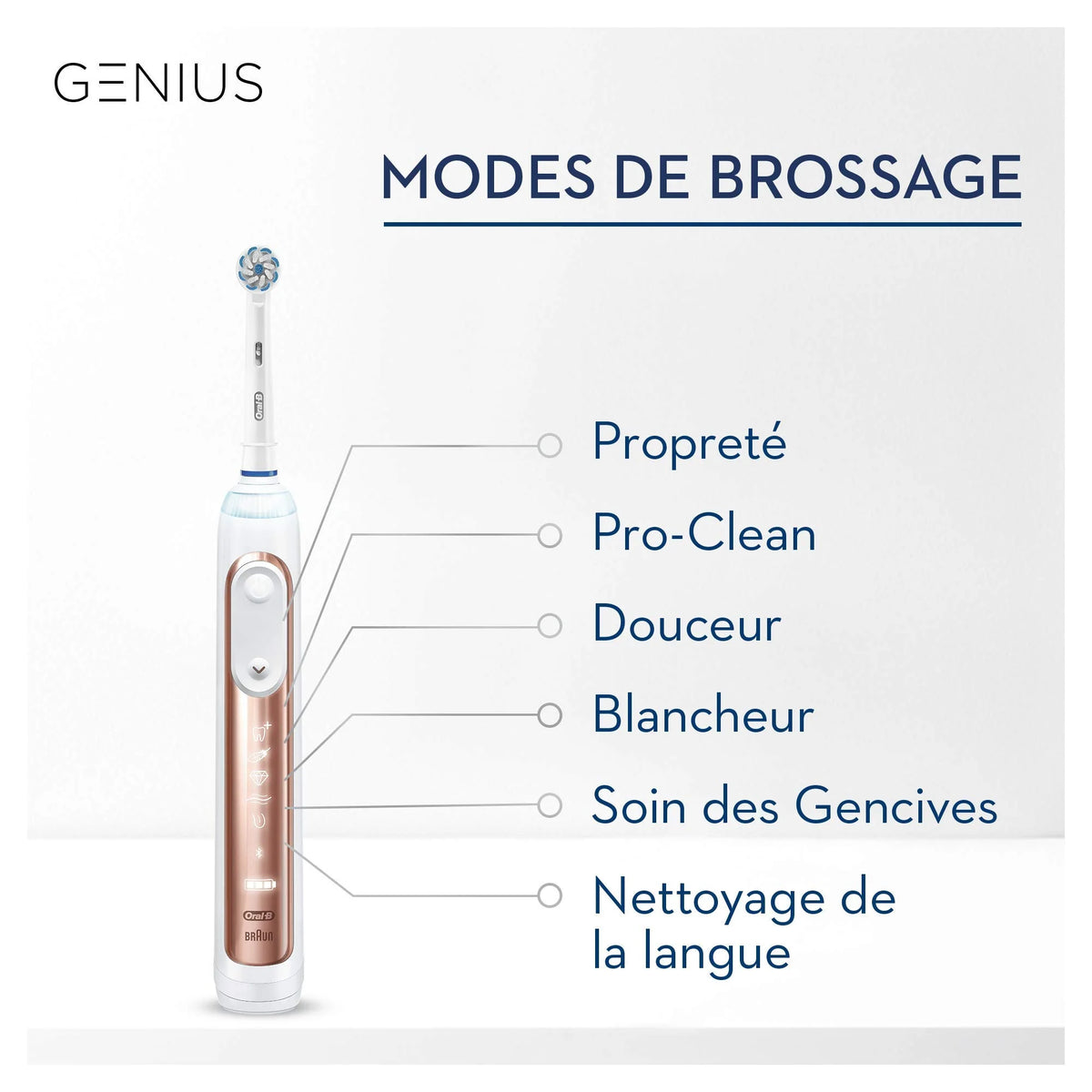 Oral-B 4210201182917 Genius 9900 elektryczna szczoteczka do zębów z 2 końcówkami, powered by braun