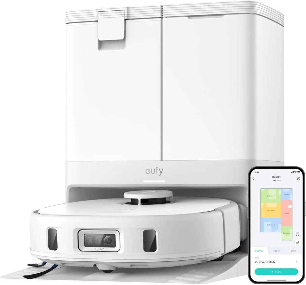Robot odkurzający eufy X10 Pro Omni z systemem MopMaster 2.0 (8000 Pa), technologią inteligentnej nawigacji iPath, automatycznie opróżniającym się zbiornikiem na kurz o pojemności 2,5 l (Czarny)