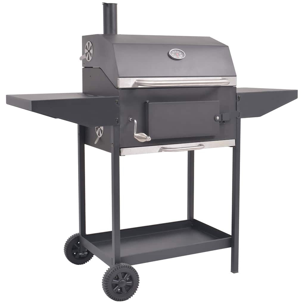 Grill węglowy Vidaxl z dolną półką, czarny(Por omisión)