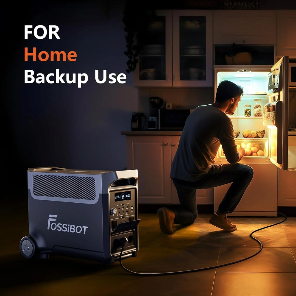 FOSSiBOT F3600 Pro Generator z panelem solarnym 420 W, przenośne zasilanie LiFePO4 3840 Wh, 3 x 230 V AC 3600 W (szczyt 7200 W), generator burzowy, oświetlenie LED do biwakowania, kampera, awarii
