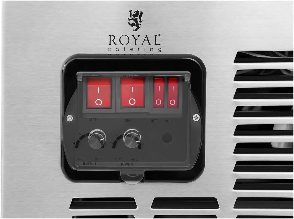 Royal Catering Maszyna do lodów Slushie Maker RCSL 2/15 (2 x 12 l, 770 W, -3 do 2 °C, nie zawiera BPA, 8-12 godzin cyklu pracy, stopień twardości: 4 stopnie)