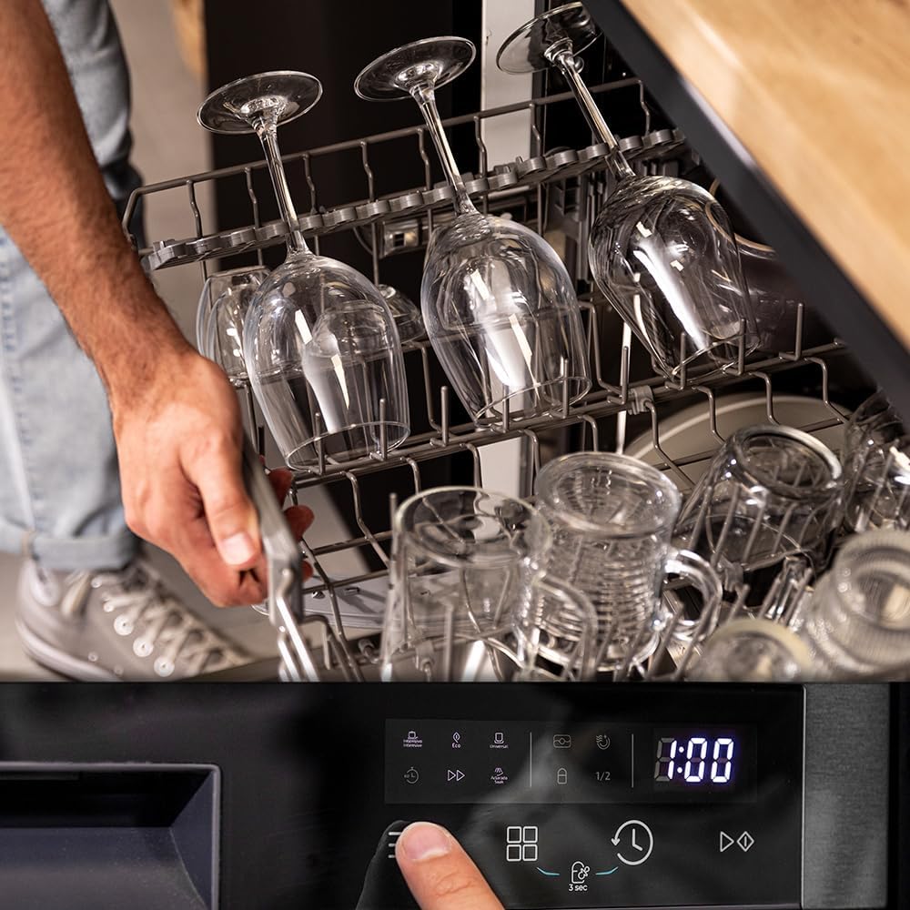 Cecotec Zmywarka Wolnostojący 60 cm Bolero Aguazero 6200 Inox D. Klasa D, 14 sztućców, 6 Programów z Dual Zone Wash, Dry+, Turbo Dry+, Pół obciążenia, Delay Start i Electronic AquaStop