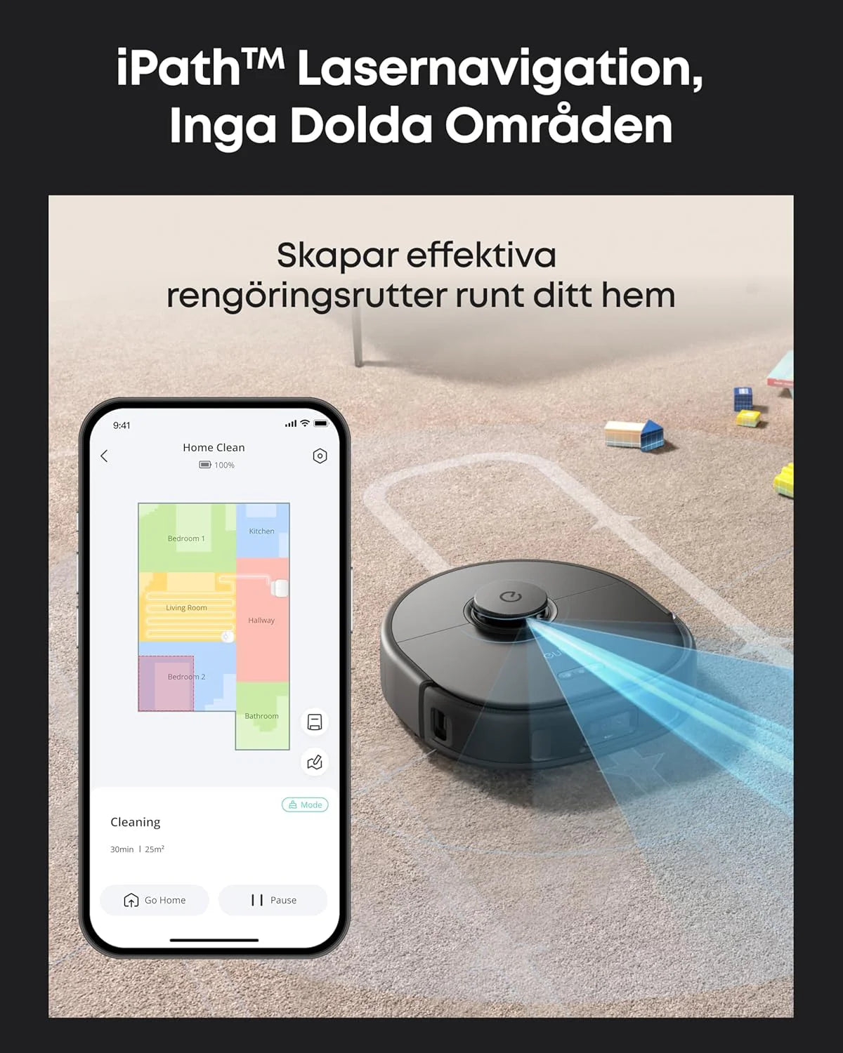 Robot odkurzający eufy X10 Pro Omni z systemem MopMaster 2.0 (8000 Pa), technologią inteligentnej nawigacji iPath, automatycznie opróżniającym się zbiornikiem na kurz o pojemności 2,5 l (Czarny)