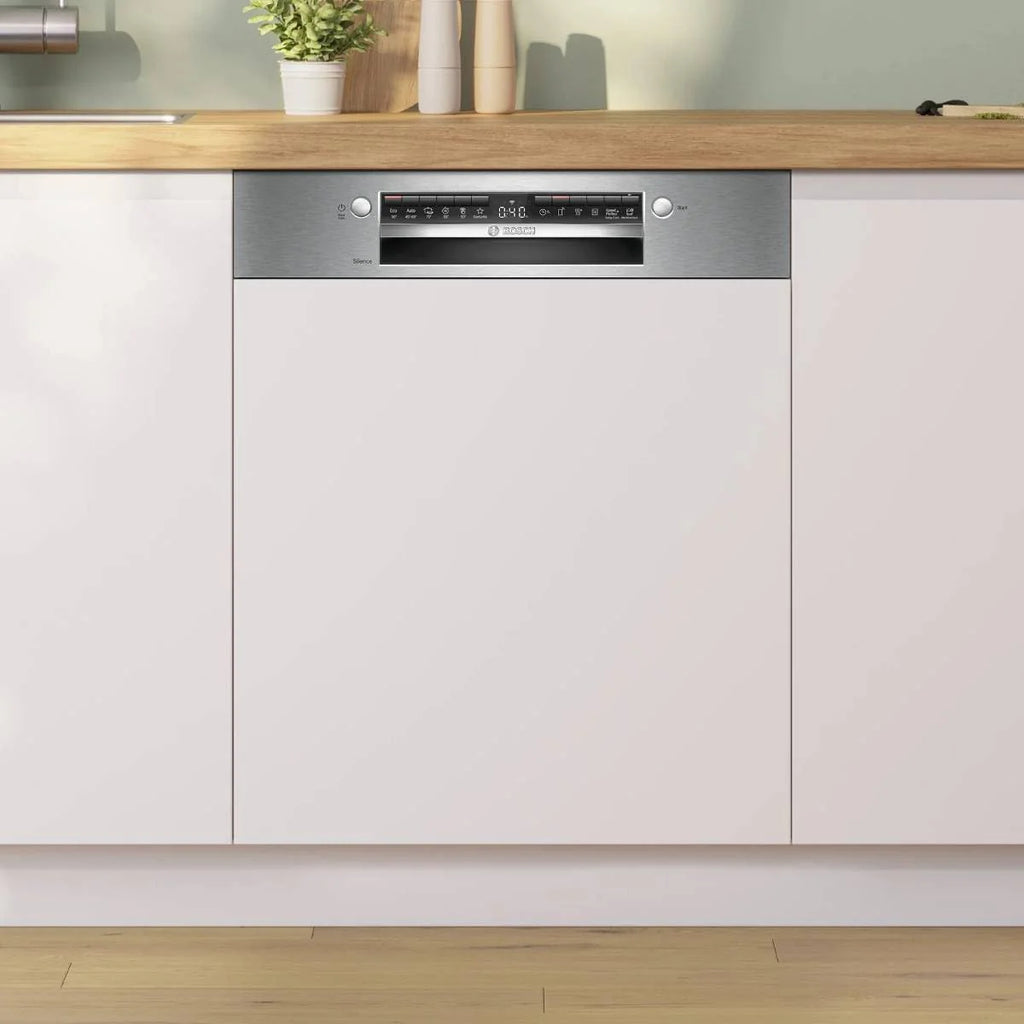 Bosch SMI4HVS14E seria 4 inteligentna, częściowo zintegrowana zmywarka, 60 cm, kosze VarioFlex, potrójny stelaż, Smart Start, Silence Program, AquaStop, EcoSilence Drive, stal szczotkowana