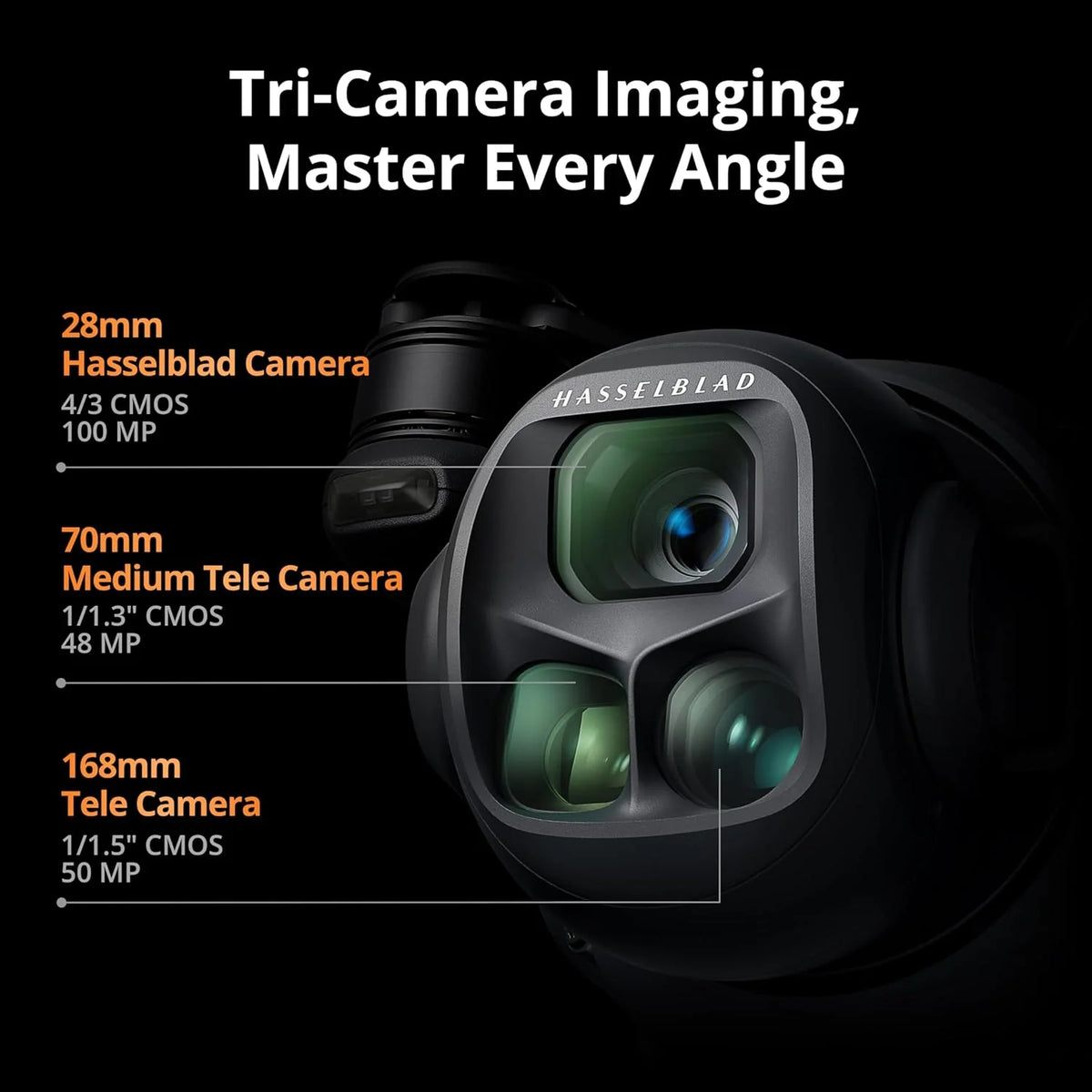 DJI Mavic 4 Pro 512 GB Creator Combo z DJI RC Pro 2, flagowy dron trójkamerowy z kamerą Hasselblad CMOS 100 MP 4/3, maksymalny czas lotu 51 minut, trzema bateriami, koncentratorem ładowania i nie