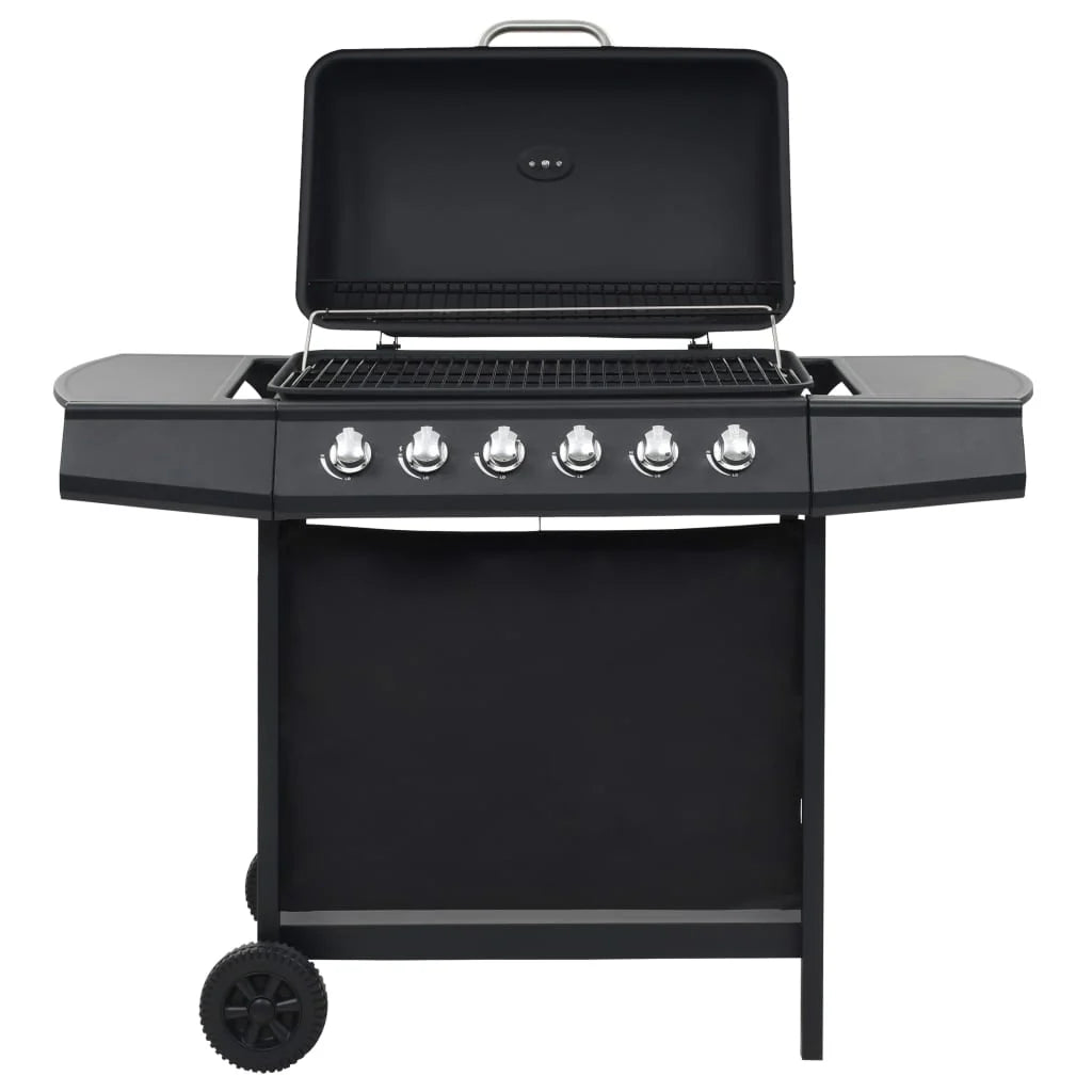 Przenośny grill gazowy z 6 polami grzewczymi, stal czarna V3794