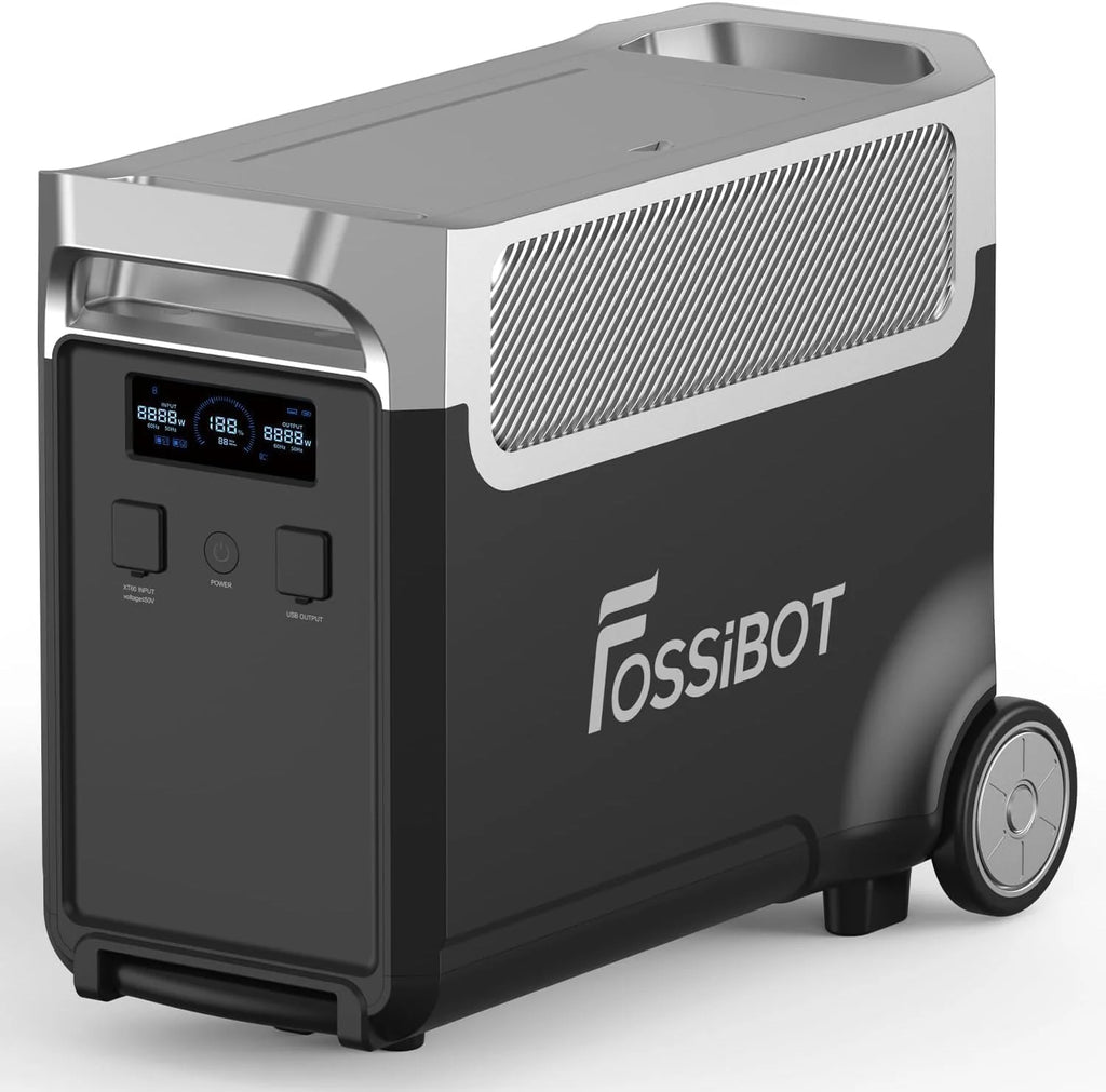 FOSSiBOT F3600 Pro Generator z panelem solarnym 420 W, przenośne zasilanie LiFePO4 3840 Wh, 3 x 230 V AC 3600 W (szczyt 7200 W), generator burzowy, oświetlenie LED do biwakowania, kampera, awarii