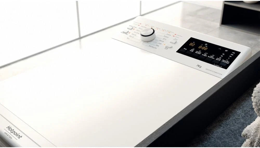Hotpoint Ariston WMTG725BIT pralka ładowana od góry, wolnostojąca, 7 kg, 1200 obr./min, klasa B, biała