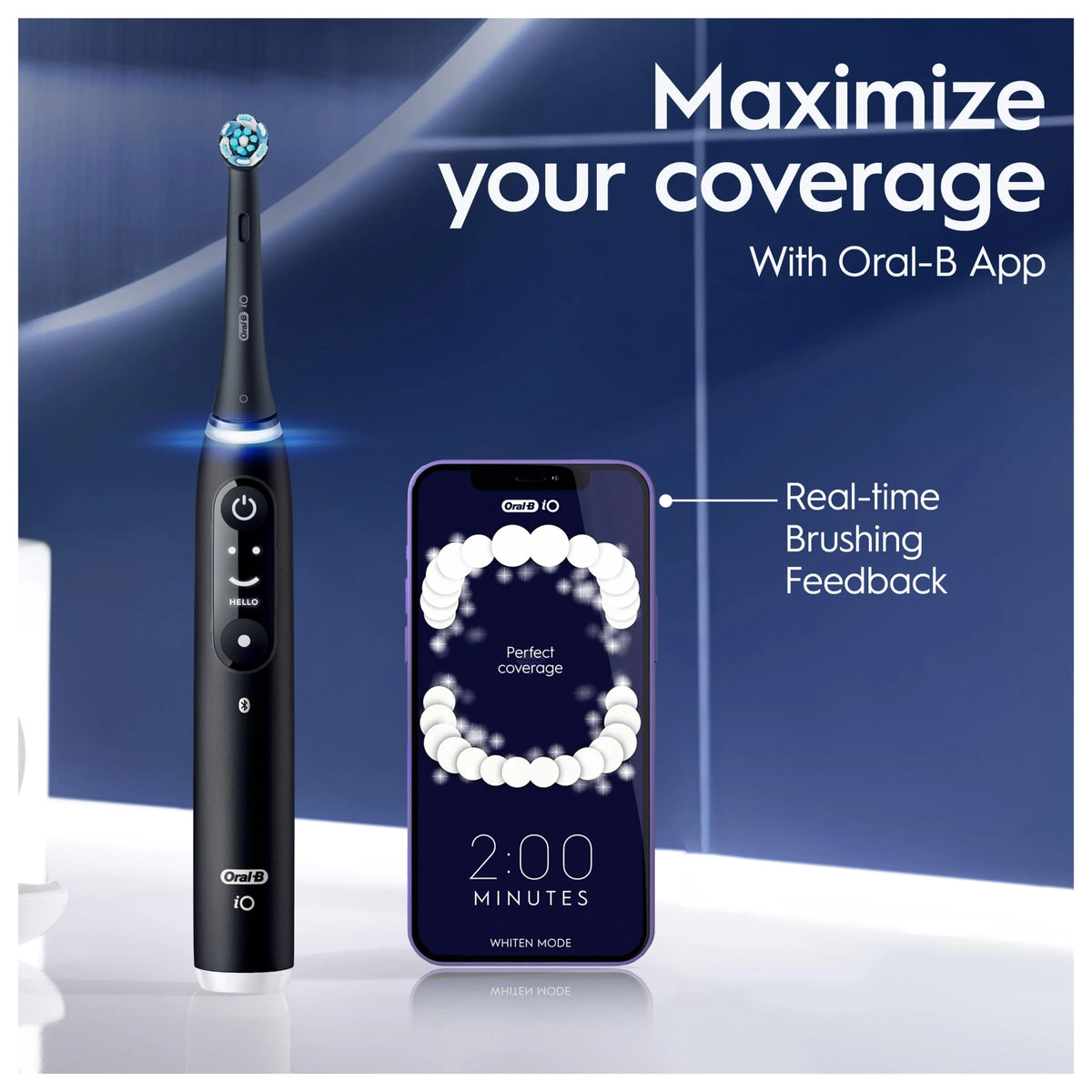 Oral-B iO6 2 x elektryczne szczoteczki do zębów z rewolucyjną technologią iO, 2 uchwyty, 2 głowice szczoteczki do zębów, 5 trybów wybielania zębów, wtyczka 2-pinowa, czarna lawa i różowy piasek