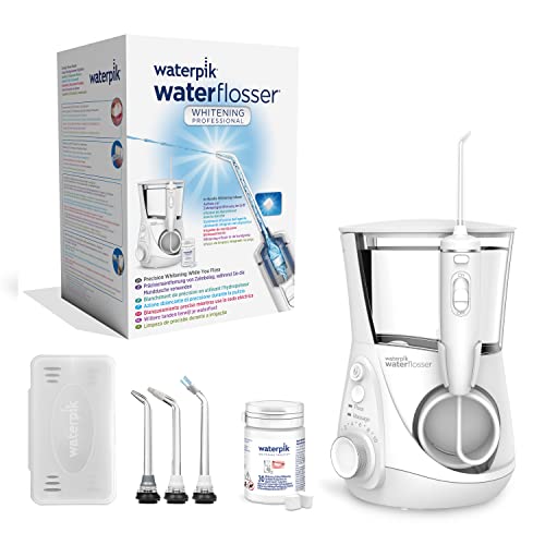 Waterpik Irygator Wybielający Professional, Tabletki Wybielające o Smaku Miętowym, Usuwanie Płytki Nazębnej, Przywraca Naturalną Biel w 4 Tygodnie, Kolor Biały (WF-05EU)