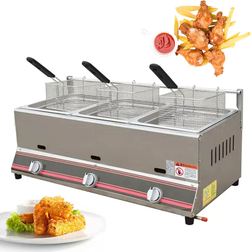 Frytkownica Gazowa Frytkownica Komercyjna Gazowa Ręczna Regulacja Temperatury Stal Nierdzewna Podczerwień Energooszczędna Z Wyjmowanym Koszykiem Frytkownica Sz,Style3